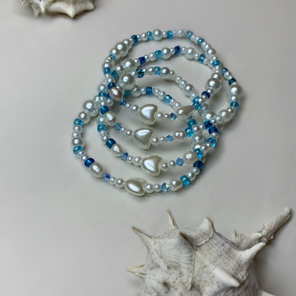 5/$20 ENTIRE SHOP CLEARANCE Ocean Heart - Elegant Handmade bracelet